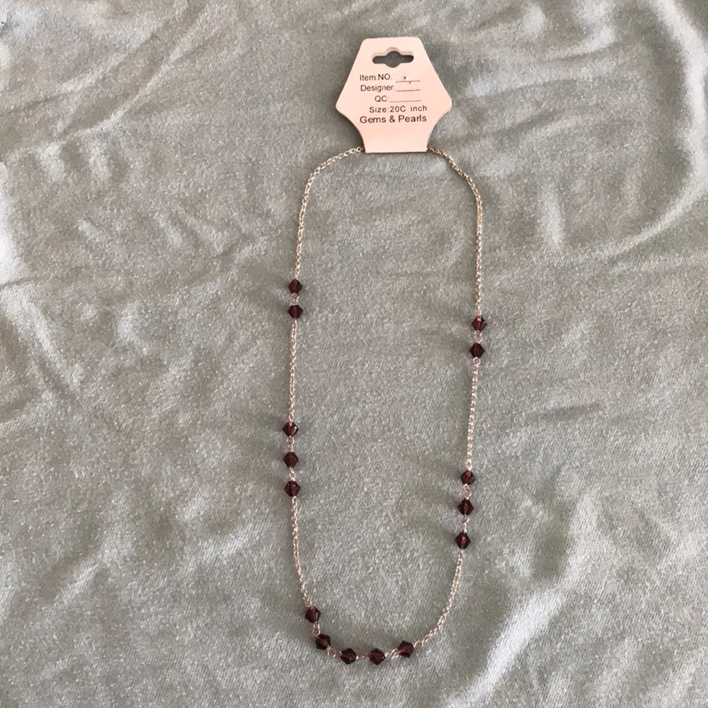 Silver gem stone chain